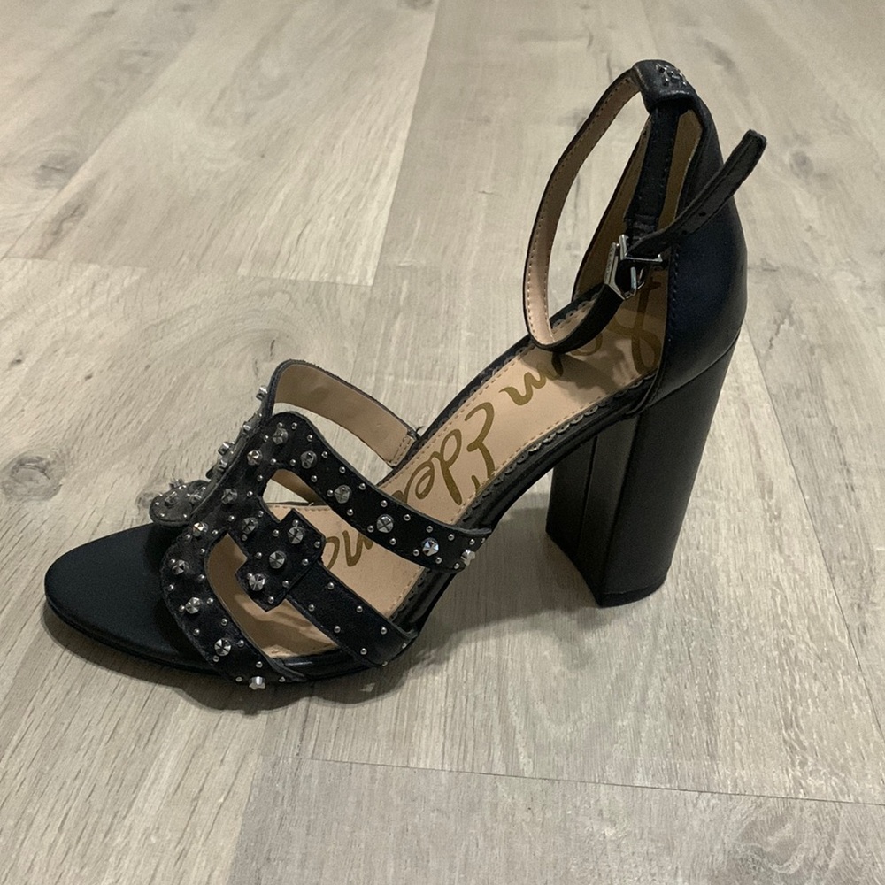 Sam Edelman studded leather chunky heels